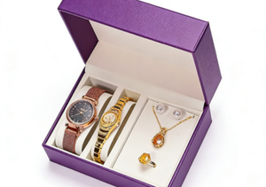 Boîte à montre rectangulaire de protection en cuir PU à rabat pour coffret cadeau de montre, collier et bague - Offre Spéciale - Product Image 4