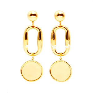 Boucles d'oreilles pendantes tendance en acier inoxydable 316L avec placage or PVD, durables et résistantes - Product Image 2