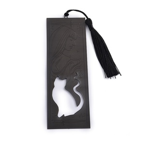 ที่คั่นหนังสือโลหะรูปแมวดำทรงสี่เหลี่ยมแบบเจาะรู คุณภาพสูง ขายส่ง ปรับแต่งได้ - Product Image 1