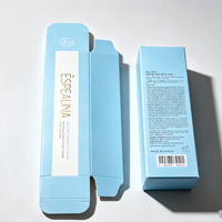 Boîte d'emballage simple pour produits de soin de la peau, en papier pliable avec finition noire métallisée
