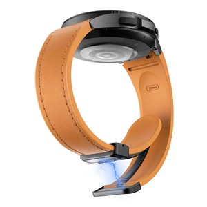 Bracelet de montre compatible avec Samsung <span class=keywords><strong>Watch7</strong></span>, bracelet en cuir et silicone Watch654, boucle magnétique pliable, bracelet de montre de 20 mm - Product Image 6