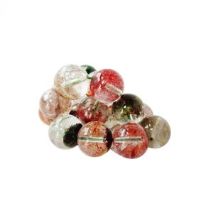 Bracelet de perles de <span class=keywords><strong>Quartz</strong></span> <span class=keywords><strong>fantôme</strong></span> rouge <span class=keywords><strong>naturel</strong></span> extensible de 12mm - Product Image 4
