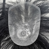 2026 FURINA Perruque pour homme en cheveux indiens humains lisses, modèle Head Horse, couleur 1B, avec base en cuir PU fin et dentelle, pour un ajustement ultra-confortable et un son de coupe agréable