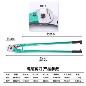 คีมตัดลวดเหล็ก Tuosen รุ่น Heavy Duty ขนาด 900 มม. เกรดอุตสาหกรรม ผลิตจากเหล็กคาร์บอนสูง หัวตรงสำหรับตัดลวด - Product Image 3