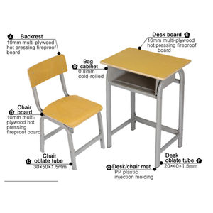 Escritorio y sillas anidadas compactas para auditorios y <span class=keywords><strong>aulas</strong></span>, fácil de apilar y almacenar con un diseño que ahorra espacio perfecto - Product Image 1