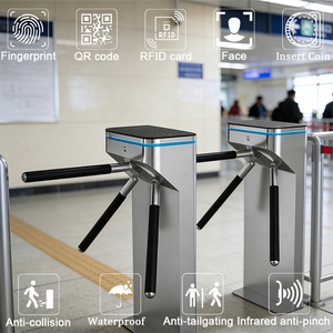 Tourniquet intelligent de luxe en acier inoxydable avec panneaux en acrylique et scanner de <span class=keywords><strong>code</strong></span> QR anti-collision pour gare de métro - Product Image 1