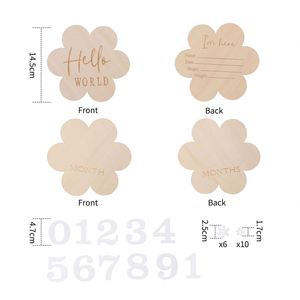 Oferta Especial: Adornos de Madera con Flores para Fotos Conmemorativas, Juguetes, Regalo Perfecto para el Primer Año del Bebé - Product Image 4
