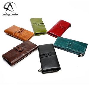 Cartera Larga para Mujer, de Cuero Vacuno Genuino, Bolso de Mano, Bolso de Hombro, Multifuncional, Anti-RFID - Product Image 1