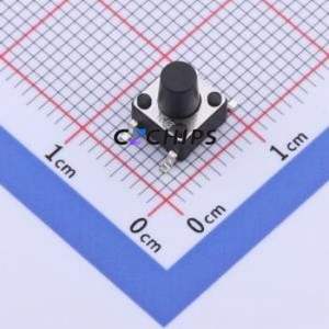 TS-1102SD-B-H-B Tactile Switch SMD-4P,6x6mm Switch Single Pole Single Throw Round Button 1.6N Vertical Mount - Product Image 1