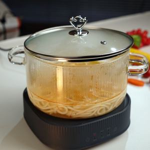 Durable Borosilicate <b>Glass</b> <b>Pot</b> with Lid, Custom Packaging for Gift Wholesale - Product Image 2