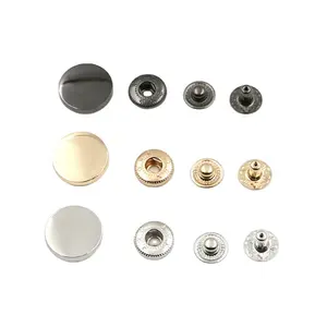 Snap Button For Clothing Color Metal Buttons Covered Zinc Alloy Round Sustainable Flatback Factory Customized