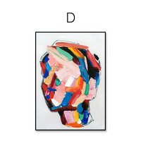 Peinture à l'huile peinte à la main, portrait de femme texturé en impasto, couteau à palette, toile, art abstrait, visage décoratif pour salon