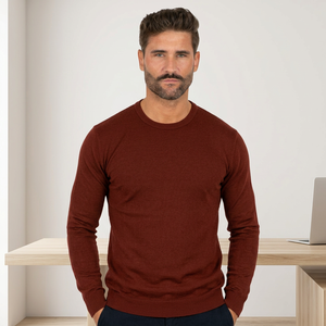Nouveau design 2026 – Sweat-shirt d'hiver pour homme 100 % laine mérinos, anti-plis, anti-rétrécissement, tricoté avec motif lettres, respirant, col rond - Product Image 2