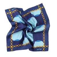 Bandana carré en soie respirant de 90 cm, motif floral numérique, ourlet roulé à la main, personnalisé et tendance