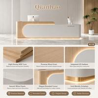 Qianhao - Mobilier de bureau commercial de luxe moderne haut de gamme en MDF, ensemble complet carré, pour restaurant, salon, réception