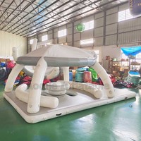 Summer Relaxation Water Gonflable Floating Island Pier Gonflable Pvc Floating Leisure Dock Platform Lounge