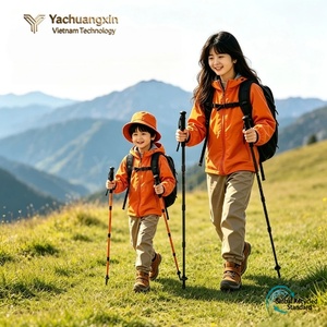Adjustable Aluminum Alloy Trekking <b>Pole</b> 3-Section <b>Twist</b> Lock Folding Hiking Stick with Rubber Tip EVA Handle Minimalist Design - Product Image 4