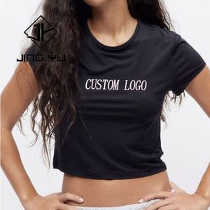 Camiseta Corta de Verano de Alta Calidad para Mujer, Cuello Redondo, Acanalada, Personalizable con su Propia Marca - Product Image 1
