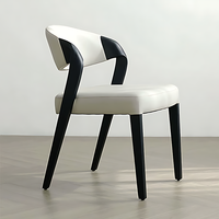 Chaise de salle à manger rembourrée moderne, structure en bois massif, cuir PU, chaise de restaurant commerciale pour hôtel, appartement, salon