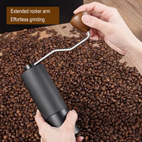 Moulin à café manuel sans effort avec bras oscillant long et meule conique en acier CNC 420 pour le café en grains entiers