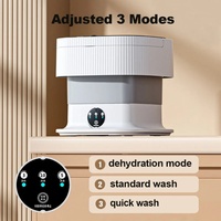 Produits très vendus : Machine à laver et sèche-linge portable mini à chargement par le haut de 11,5 L avec panier de vidange et stérilisation par lumière bleue