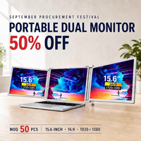 Écran portable double pour ordinateur portable, écran IPS de 15,6 pouces pour ordinateur portable, extension d'écran triple