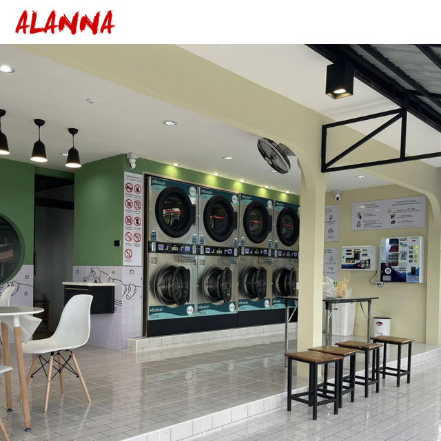 ALANNA Laundry Machine Commercial Washer and Dryer Coin Operated Laundry Vending Stacked Washing Machines and Dryer