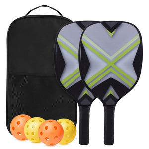 Juego de palas de Pickleball, 2 palas, 4 pelotas, bolsa de transporte de nailon, equipo deportivo portátil para exteriores - Product Image 3