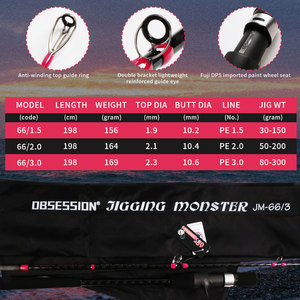 Cần câu jigging Monster Carbon chuyên nước mặn, đầu cần FUJI Alconite + hướng dẫn mồi bằng oxit, cần câu jigging slow pitch. - Product Image 2