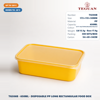 Conteneur alimentaire carré en PP TeGuan de 23 oz, robuste, avec couvercle, compatible micro-ondes et congélateur, boîte jetable épaisse pour la préparation des repas en restaurant