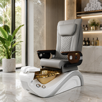 Fauteuil de massage spa robotisé électrique de luxe, pliable et réglable, à gravité zéro, pour manucure et pédicure avec bain de pieds pour salon de manucure