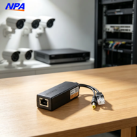 Répartiteur PoE 48V vers 12V 2A 15W Non-isolé IEEE 802.3af/at Double PD 12/36 ou 45/78 DC 5.5x2.1mm QoS Empilable pour Caméra IP CCTV