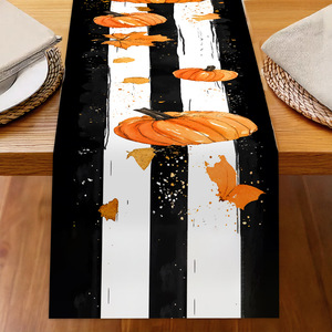Tela spaventosa con stampa <span class=keywords><strong>di</strong></span> zucca bandiera da tavolo durevole panno da pranzo <span class=keywords><strong>per</strong></span> ristoranti europei americani <span class=keywords><strong>per</strong></span> <span class=keywords><strong>decorazioni</strong></span> <span class=keywords><strong>per</strong></span> feste - Product Image 4