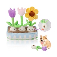 Jouet interactif en peluche personnalisé pour chien, résistant aux morsures, en forme de fleur, avec compartiment pour cachette de nourriture, jouet sonore apaisant pour chiots