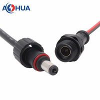 AOHUA fournit un échantillon gratuit de connecteur universel 5521/5525 DC Jack moulé faisceau de câbles femelle montage sur panneau LED dispositifs mâle 2Pin