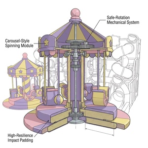 Aire de jeux intérieure personnalisable sur le thème <span class=keywords><strong>du</strong></span> <span class=keywords><strong>monde</strong></span> fantastique des dessins animés, avec façade de tour de l'horloge et piscine à balles, pour centre familial - Product Image 3