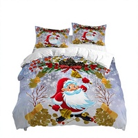 Parure de lit de Noël, housse de couette imprimée numériquement en 3D, textile de maison pour les fêtes, microfibre brossée, taille personnalisée, vente en gros