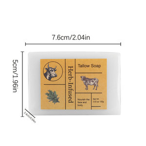 Herb-Infused Tallow Soap Bar Natural Body Face Wash 3.53 oz Handmade Solid oatmeal and <b>honey</b> soap for All Skin Types - Product Image 1