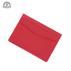 Porte-cartes de visite Zenos en cuir véritable sur mesure, motif galet rouge, blocage RFID, multifonctionnel pour cartes de crédit - Product Image 5