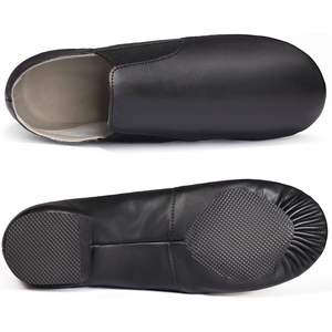 Chaussures de jazz unisexes Dynadans, dessus en cuir PU, à enfiler, plates, pour femmes et hommes UG - Product Image 1