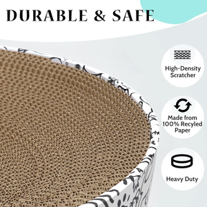 Cat Scratcher Cardboard, 2in1 Oval Cat Scratcher Bed for Indoor Cats Cat, <b>Scratch</b> <b>Pad</b> Bowl with Scratching Toy - Product Image 3