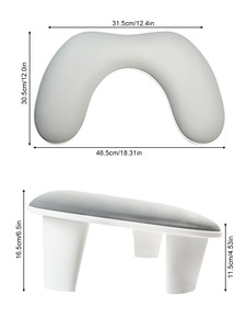 Repose-bras pliable en forme de U en cuir microfibre pour manucure, support de main pour table de salon - Product Image 4