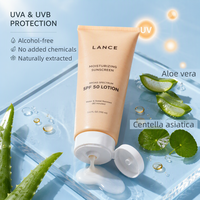 Crème solaire hydratante à label privé, résistante à l'eau et à la transpiration, SPF 50, large spectre, hydratante, pour la plage et les voyages