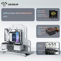 Socooler RTX 5090 GPU Compatible, Boîtier DIY Gaming en Aluminium Aéronautique Refroidi par Ventilateur avec Fenêtre Latérale pour PC Gaming
