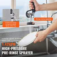 Robinet de cuisine mural robuste moderne pour hôtels et hôpitaux, avec douchette extractible de pré-évier, valve en laiton anti-fuite, garantie 5 ans