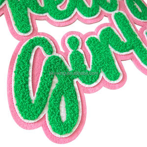 大きなシェニールパッチ、プリティガールソロリティ用、ピンクとグリーンのソロリティギリシャパッチ、シスターフッドギフト、レガシーカレッジライフ - Product Image 2