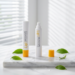 Empty Slim PE Squeeze Tube Custom Orange Print Soft Tube With Roller Ball Applicator Cap For <b>Lip</b> Balm - Product Image 1