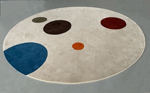 Tùy Chỉnh Handtufted Vòng Rug Jagsaw Trắng Thảm Vòng Tròn Rug Trang Trí Nội Thất Phòng Khách Rug - Product Image 2