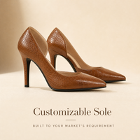 Escarpins marron en cuir verni à bout pointu pour femme, talons aiguilles, chaussures habillées, logo personnalisé, pour le bureau et les soirées, chaussures pour femmes