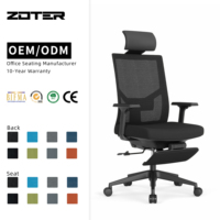 Chaise de bureau ergonomique à dossier haut en maille avec dossier double divisé et accoudoirs 4D, chaise d'ordinateur haut de gamme pour le bureau